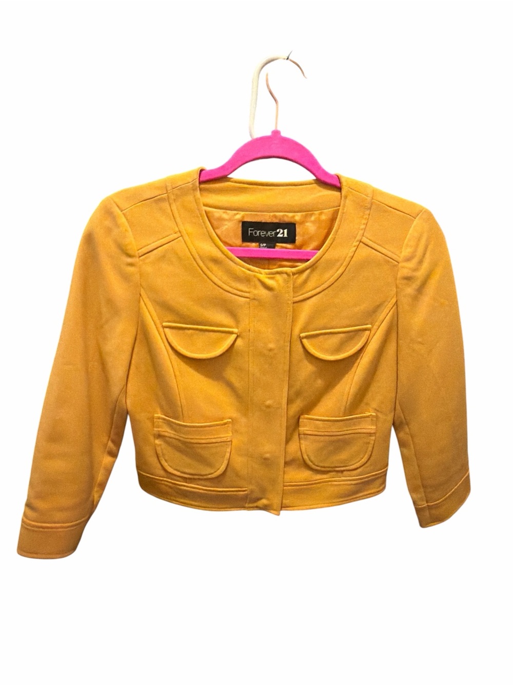 Forever 21 Cropped Mustard Boxy Jacket